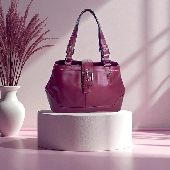 Coach Handbags - COACH Hamptons Satchel in burgundy/berry red Y2K